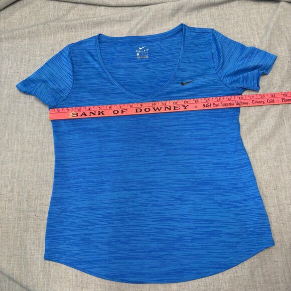 Nike Dri-Fit Short‎ Sleeve T-Shirt Bright Heather Blue Women's Size Small - Picture 7 of 10